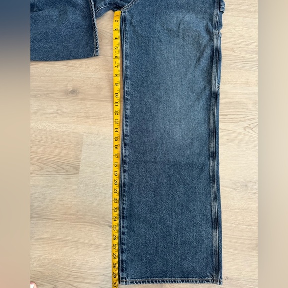 NWT AGOLDE Magda Denim Carpenter Darkness High Waist Loose fit 27 Organic Denim - Picture 12 of 13